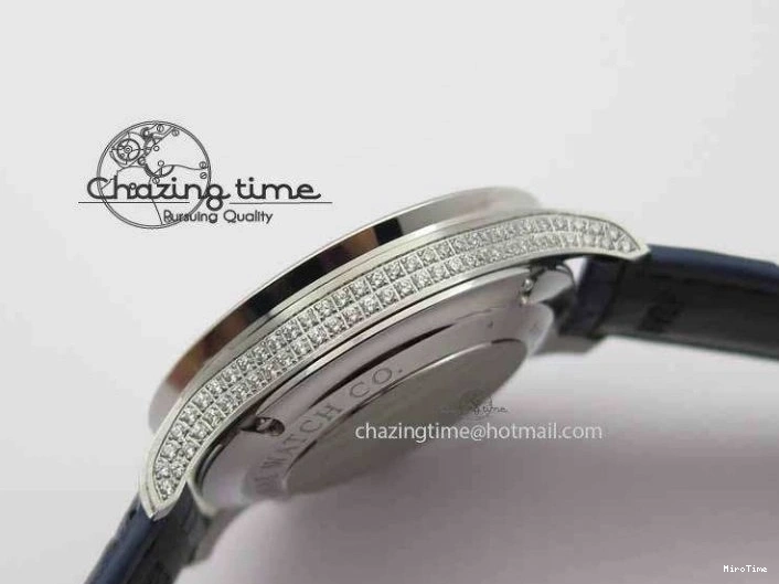 MIROTIME 0328 Portuguese IW3714 Diam ZF V2 1:1 Best Edition White Dial Blue Makers On Blue Leather Strap A79350 (Slim Movement) Stylish 7248